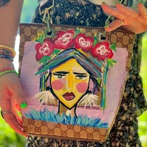 Hand Painted ONE OF A KIND AUTHENTIC Gucci Handbag (Crossbody)
